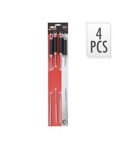 Conjunto de 4 brochetas de acero inoxidable 46,5cm para barbacoa 2