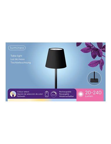 Lámpara led de mesa color negro para exterior y interior 17cm regarcable 894376