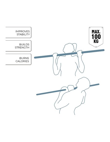 Barra para dominadas ajustable de 62 a 100cm carga maxima 100kg umbro