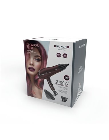 Secador de pelo profesional iónico küken burdeos 2100w