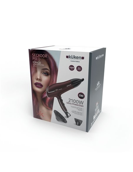 Secador de pelo profesional iónico küken burdeos 2100w