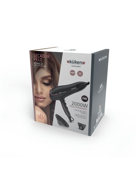 Asciugacapelli ionico professionale Küken nero 2000w