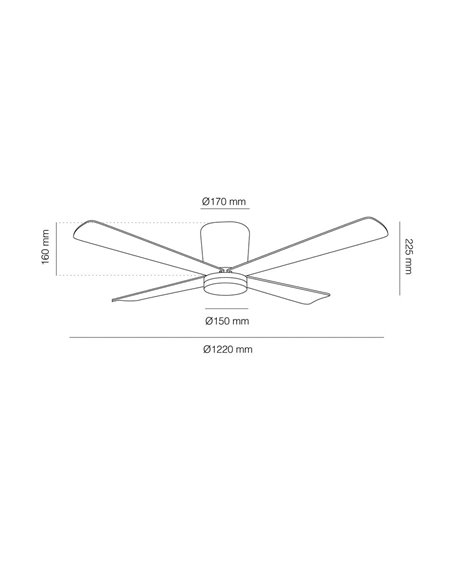 Ventilador DC Surat blanco Led 15W CCT