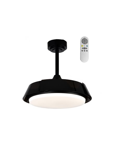 Ventilador de techo LED Batán Negro 35W 3200lm CCT