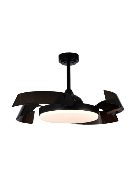 Ventilador de teto LED preto 35w 3200lm cct