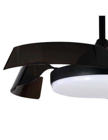 Ventilador de teto LED preto 35w 3200lm cct