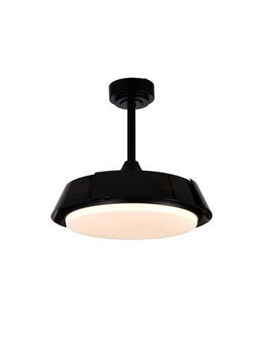 Ventilador de teto LED preto 35w 3200lm cct