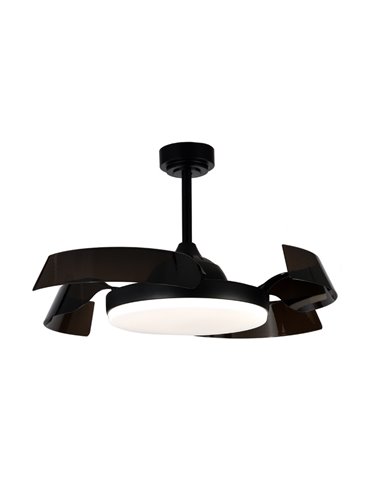 Ventilador de teto LED preto 35w 3200lm cct