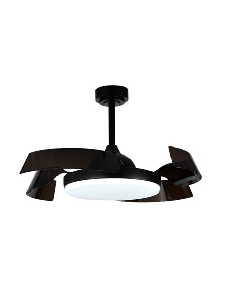 Ventilador de teto LED preto 35w 3200lm cct