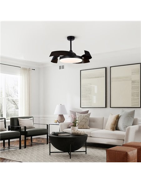 Ventilador de techo LED Batán Negro 35W 3200lm CCT