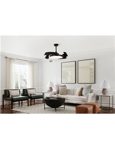 Ventilador de techo LED Batán Negro 35W 3200lm CCT