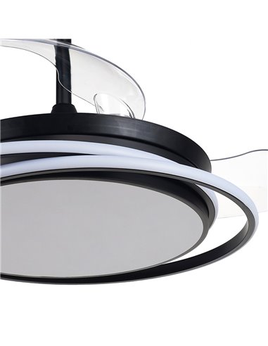 Ventilador LED con aspas plegables Antila Negro 45W 4000 Lm CCT
