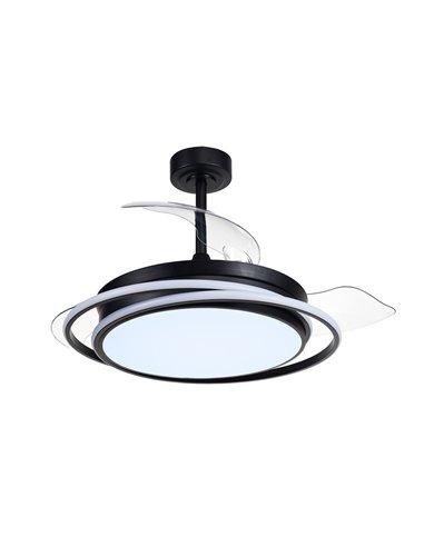 Ventilador LED con aspas plegables Antila Negro 45W 4000 Lm CCT