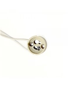 PORTALAMPARAS CERAMICO GU10 CABLE 18cm