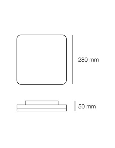 Plafón LED Dalia 18W IP54 4000K 1800Lm Cuadrado