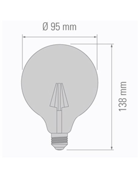 Bombilla LED  G95 E27 6W 2000K caramelo