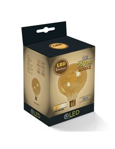 Bombilla LED G125 E27 4W 350lm 2000ºK caramelo 2
