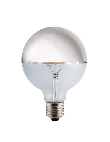BOMBILLA LED 8W HALF MIRROR G125 PLATA
