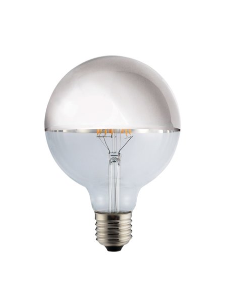BOMBILLA LED 8W HALF MIRROR G125 PLATA