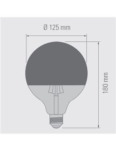 BOMBILLA LED 6W HALF MIRROR G125 COBRE