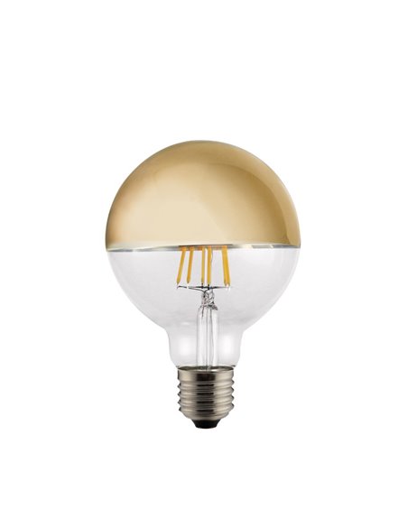 Lâmpada LED G95 dourada 6W com efeito espelho E27
