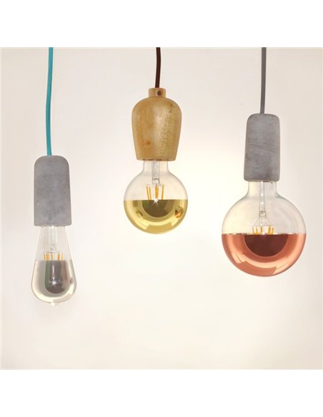 BOMBILLA LED E27 ST64 HALF MIRROR PLATA 8W