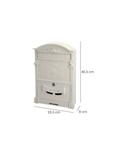 Buzon Jardín Aluminio Fundido Blanco Palace 255 x 410 x 90 mm. 2