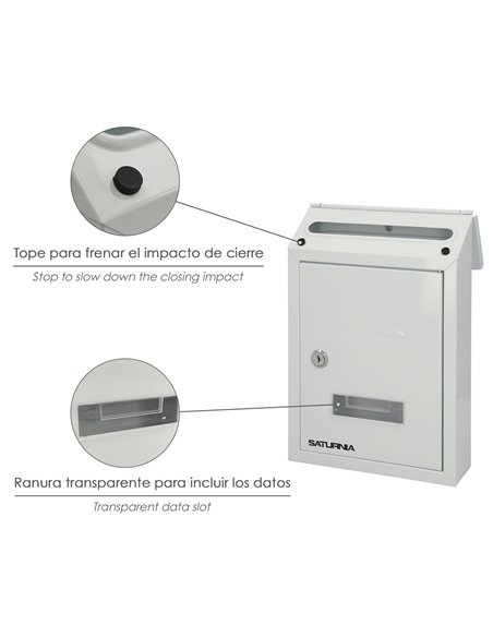 Buzon Exterior Residence 205 x 300 x 70 mm. Blanco