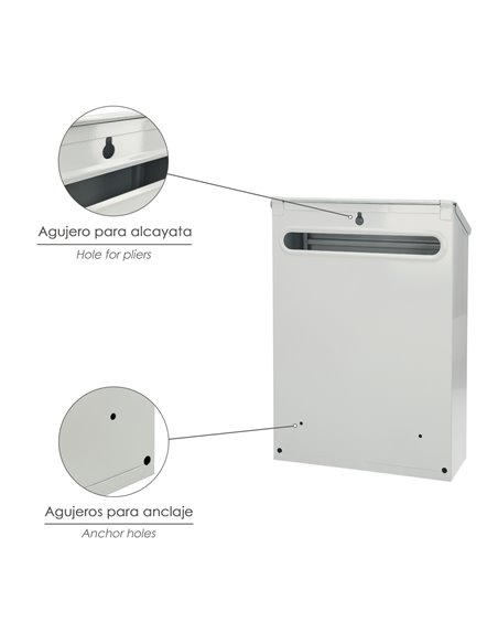 Buzon Exterior Residence 205 x 300 x 70 mm. Blanco
