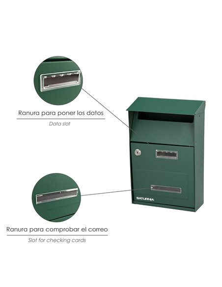 Buzon Exterior Country Verde 215 x 320 x 105 mm.