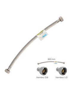 Latiguillo Flexible Acero Inoxidable Hembra 3/8 - Hembra 1/2 - 300mm