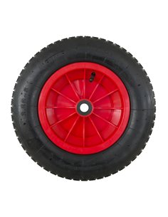 Aro plástico para carrinho de mão pneumático com efeito de estufa, Ø 370 mm. Eixo Ø 20 mm.
