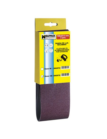 Lija Recambio Banda 100x914 mm. Grano 100 (3 Piezas)