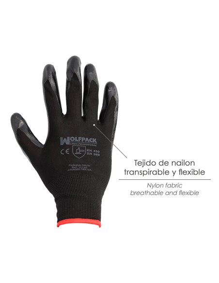Guantes Nitrilo / Nylon Impregnado 11" (Par)