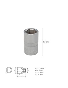 Llave Vaso 1/2" Hexagonal 17 mm. 2