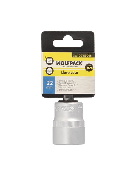 Llave Vaso 1/2" Hexagonal 22 mm.