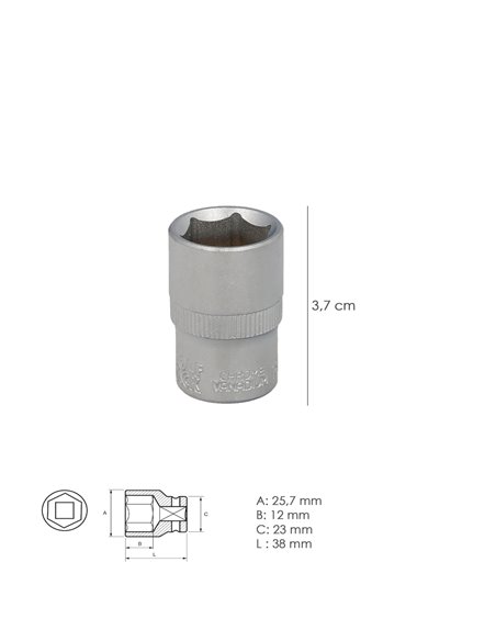 Chave de caixa hexagonal 1/2" 18 mm.