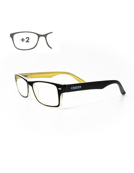 Gafas Lectura Kansas Negro / Amarillo. Aumento +2,0
