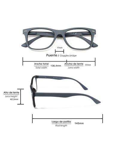 Gafas Lectura Illinois Gris Aumento +1,5