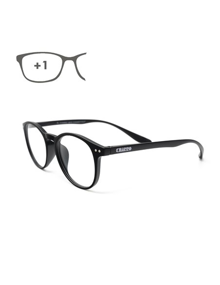 Gafas Lectura Connecticut Negras Aumento +1,0 Patillas Para Colgar del Cuello