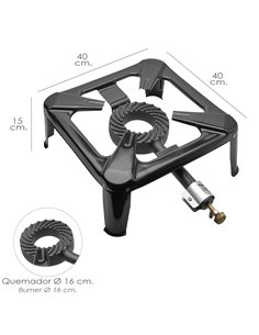 Hornillo Gas 4 Pies 40x40 cm. 2