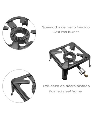 Hornillo Gas 4 Pies 40x40 cm.
