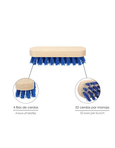 Cepillo Raices De Mano Fibra de PVC 4x9
