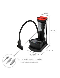 Bomba Inflar Pie Con Pedal y Manometro 6 Bares. Valvulas SCHRADER y PRESTA con Adaptadores. Base Plastico 2