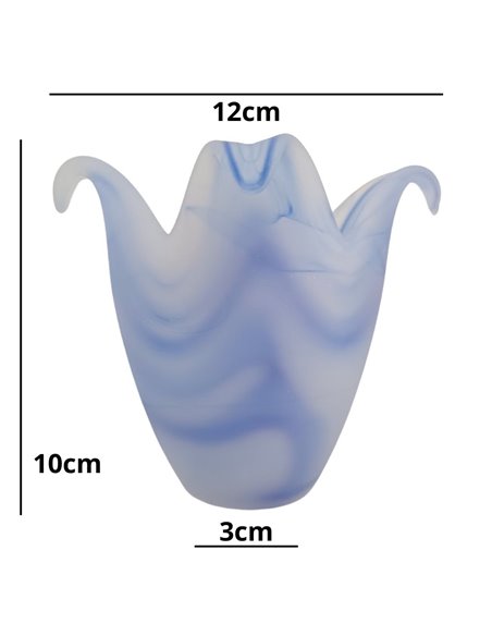 Tulip Glass Shade LILIUM Linear Blue 10x12cm