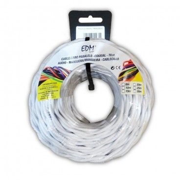 Parallel textile braided 2x1 white 25m