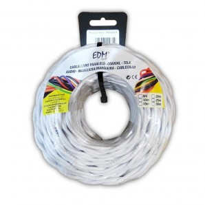 Parallel textile braided 2x2,5 white 25m