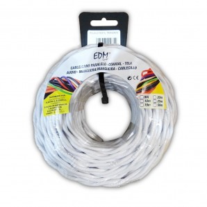 En parallèle textile tressé 2x1 blanc de 5 mètres