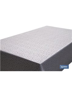 ROLLO MANTEL ANTIMANCHAS 1,40 x 25m 50% ALG/50% PVC.PUNTOS