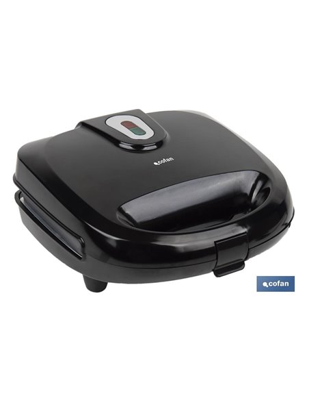 SANDWICHERA MULTIUSOS,GRILL Y GOFRERA 3 EN 1 PLACAS INTERCAMBIABLES  750W 24x22,8x10,9 cm